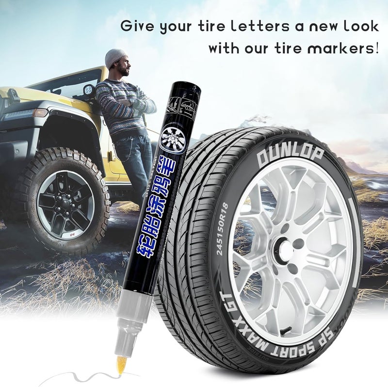 NYTKL Tire Paint Pen for Car, Waterproof Paint Pens Oil-Based Markers for Tire Lettering, Quick Dry Non-Fading Tyre Pen Permanent Drawing Marker for Car Truck Motorcycle Tires (Silver) - Image 4